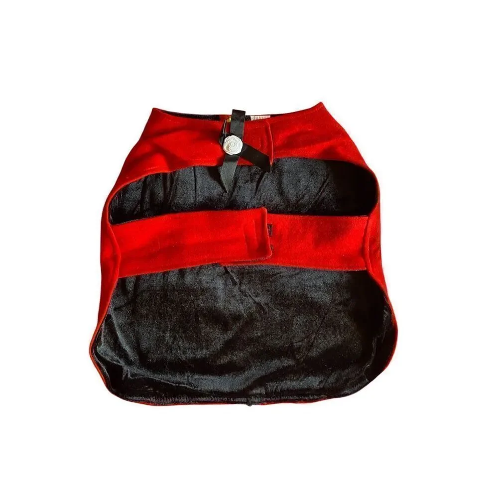 Maxx’s closet NWT red and black fancy Christmas dog coat size large